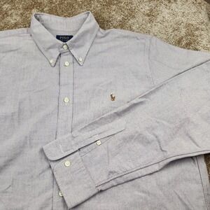 Polo Ralph Lauren Mens XL Classic Fit Oxford Shirt Purple Long Sleeve Cotton